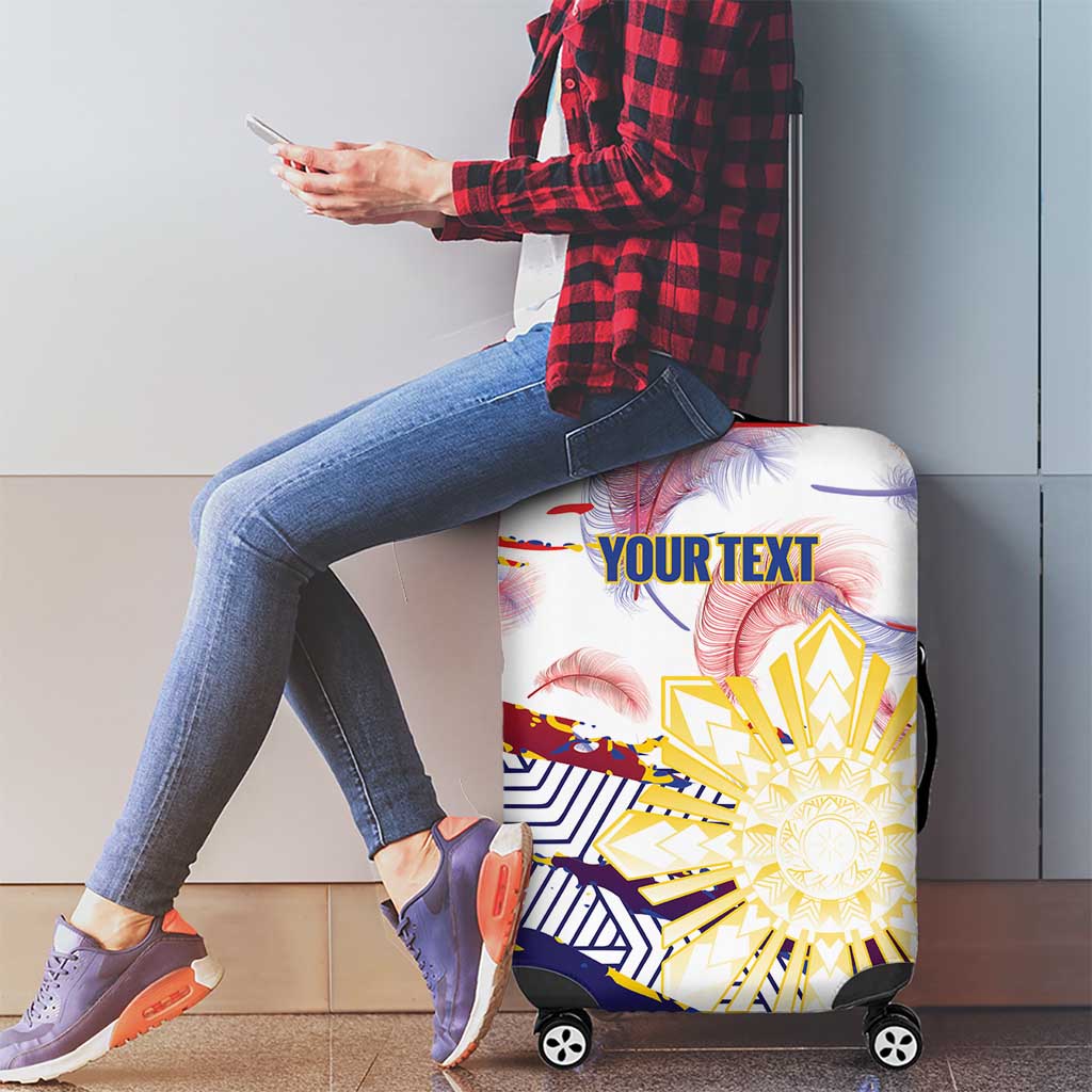Philippines Sun Tattoo Luggage Cover Feathers Filipinas Grunge Style White