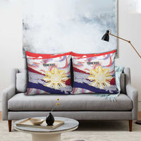 Philippines Sun Tattoo Pillow Cover Feathers Filipinas Grunge Style White LT14 - Polynesian Pride