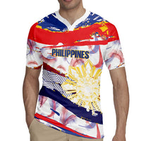 Philippines Sun Tattoo Rugby Jersey Feathers Filipinas Grunge Style White LT14 - Polynesian Pride