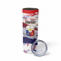 Philippines Sun Tattoo Skinny Tumbler Feathers Filipinas Grunge Style White LT14 - Polynesian Pride
