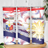Philippines Sun Tattoo Skinny Tumbler Feathers Filipinas Grunge Style White LT14 - Polynesian Pride