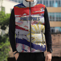 Philippines Sun Tattoo Sleeveless Puffer Jacket Feathers Filipinas Grunge Style White LT14 - Polynesian Pride