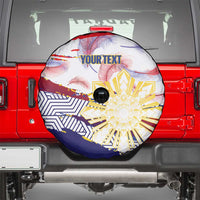 Philippines Sun Tattoo Spare Tire Cover Feathers Filipinas Grunge Style White LT14 - Polynesian Pride