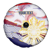 Philippines Sun Tattoo Spare Tire Cover Feathers Filipinas Grunge Style White LT14 - Polynesian Pride
