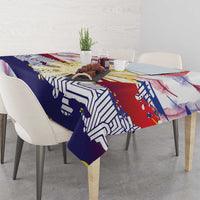 Philippines Sun Tattoo Tablecloth Feathers Filipinas Grunge Style White LT14 - Polynesian Pride