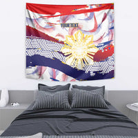 Philippines Sun Tattoo Tapestry Feathers Filipinas Grunge Style White LT14 - Polynesian Pride