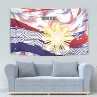 Philippines Sun Tattoo Tapestry Feathers Filipinas Grunge Style White LT14 - Polynesian Pride