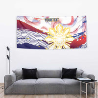 Philippines Sun Tattoo Tapestry Feathers Filipinas Grunge Style White LT14 - Polynesian Pride