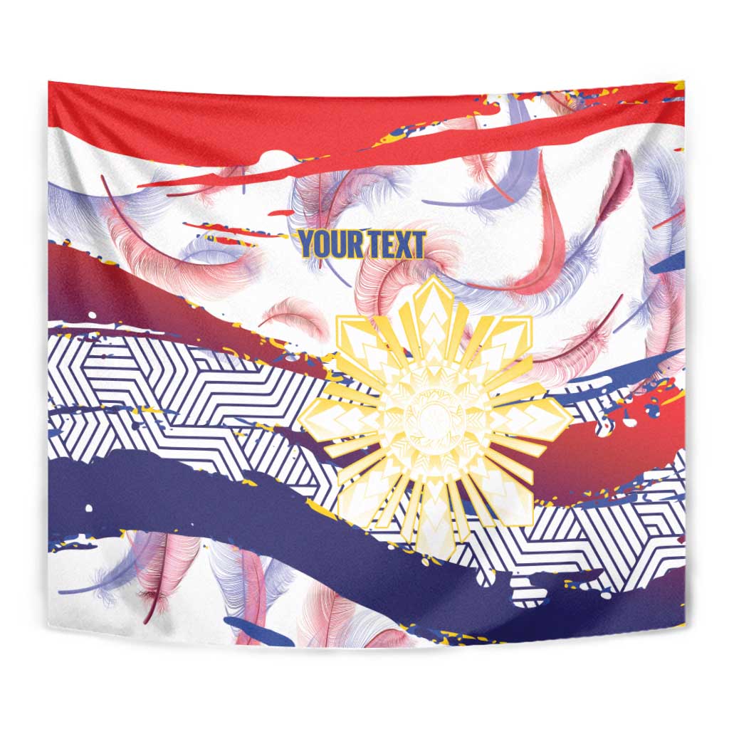 Philippines Sun Tattoo Tapestry Feathers Filipinas Grunge Style White LT14 - Polynesian Pride
