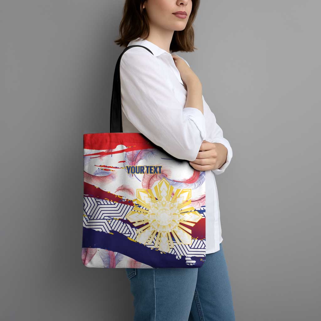 Philippines Sun Tattoo Tote Bag Feathers Filipinas Grunge Style White LT14 - Polynesian Pride