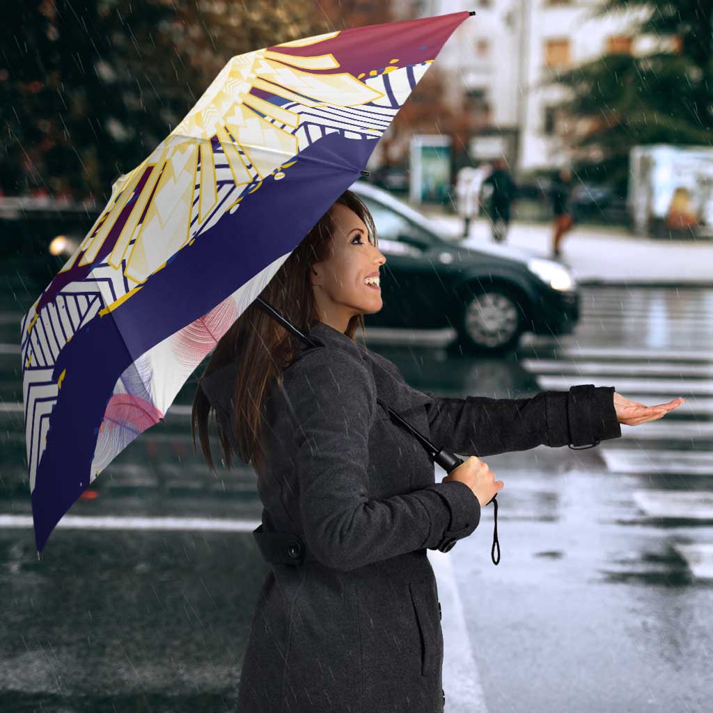 Philippines Sun Tattoo Umbrella Feathers Filipinas Grunge Style White LT14 - Polynesian Pride