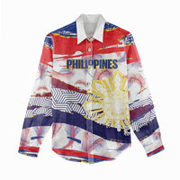 Philippines Sun Tattoo Women Casual Shirt Feathers Filipinas Grunge Style White