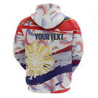 Philippines Sun Tattoo Zip Hoodie Feathers Filipinas Grunge Style White LT14 - Polynesian Pride