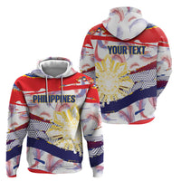 Philippines Sun Tattoo Zip Hoodie Feathers Filipinas Grunge Style White LT14 - Polynesian Pride