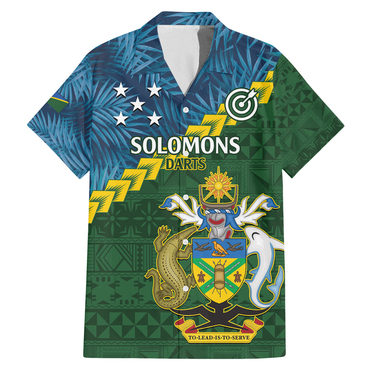 Personalised Solomon Islands Darts Family Matching Mermaid Dress and Hawaiian Shirt Tropical Leaves Melanesian Pattern