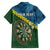 Personalised Solomon Islands Darts Family Matching Puletasi and Hawaiian Shirt Tropical Leaves Melanesian Pattern