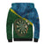 Personalised Solomon Islands Darts Sherpa Hoodie Tropical Leaves Melanesian Pattern