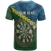 Personalised Solomon Islands Darts T Shirt Tropical Leaves Melanesian Pattern