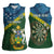 Personalised Solomon Islands Darts Women Sleeveless Polo Shirt Tropical Leaves Melanesian Pattern