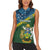 Personalised Solomon Islands Darts Women Sleeveless Polo Shirt Tropical Leaves Melanesian Pattern