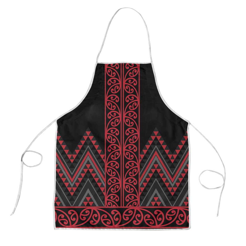 Red Aotearoa Mangopare Kowhaiwhai Niho Taniwha Apron Maori New Zealand - Polynesian Pride