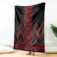 Red Aotearoa Mangopare Kowhaiwhai and Niho Taniwha Blanket Maori New Zealand