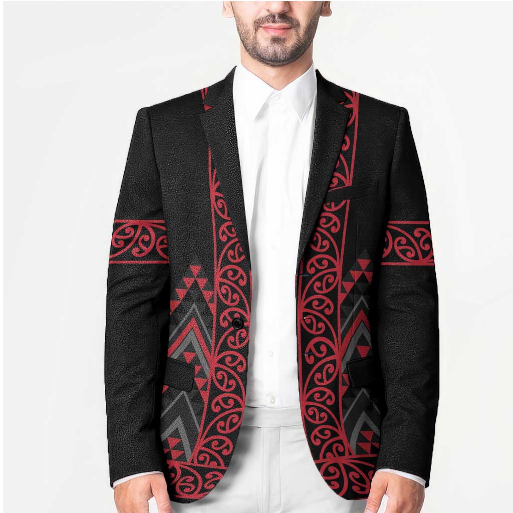 Red Aotearoa Mangopare Kowhaiwhai Niho Taniwha Blazer Maori New Zealand - Polynesian Pride