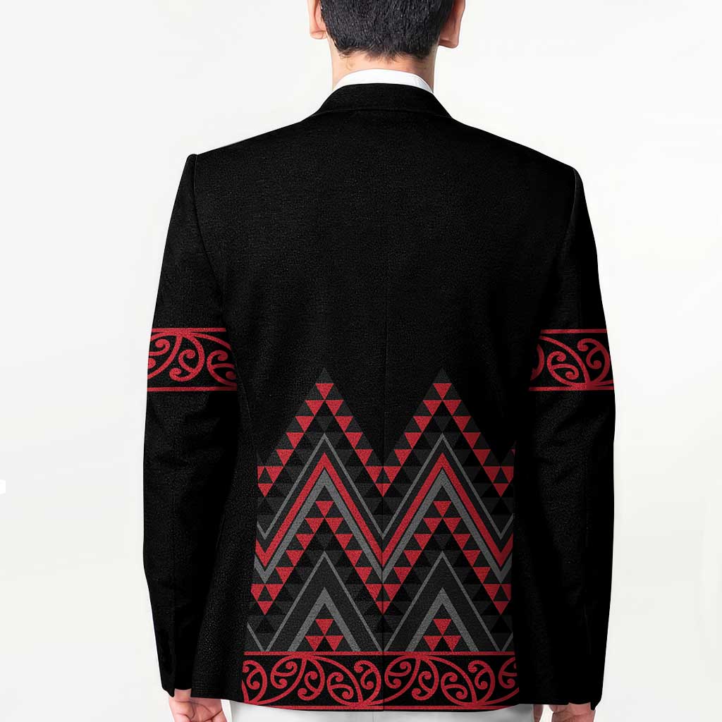 Red Aotearoa Mangopare Kowhaiwhai Niho Taniwha Blazer Maori New Zealand - Polynesian Pride