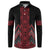 Red Aotearoa Mangopare Kowhaiwhai and Niho Taniwha Button Sweatshirt Maori New Zealand