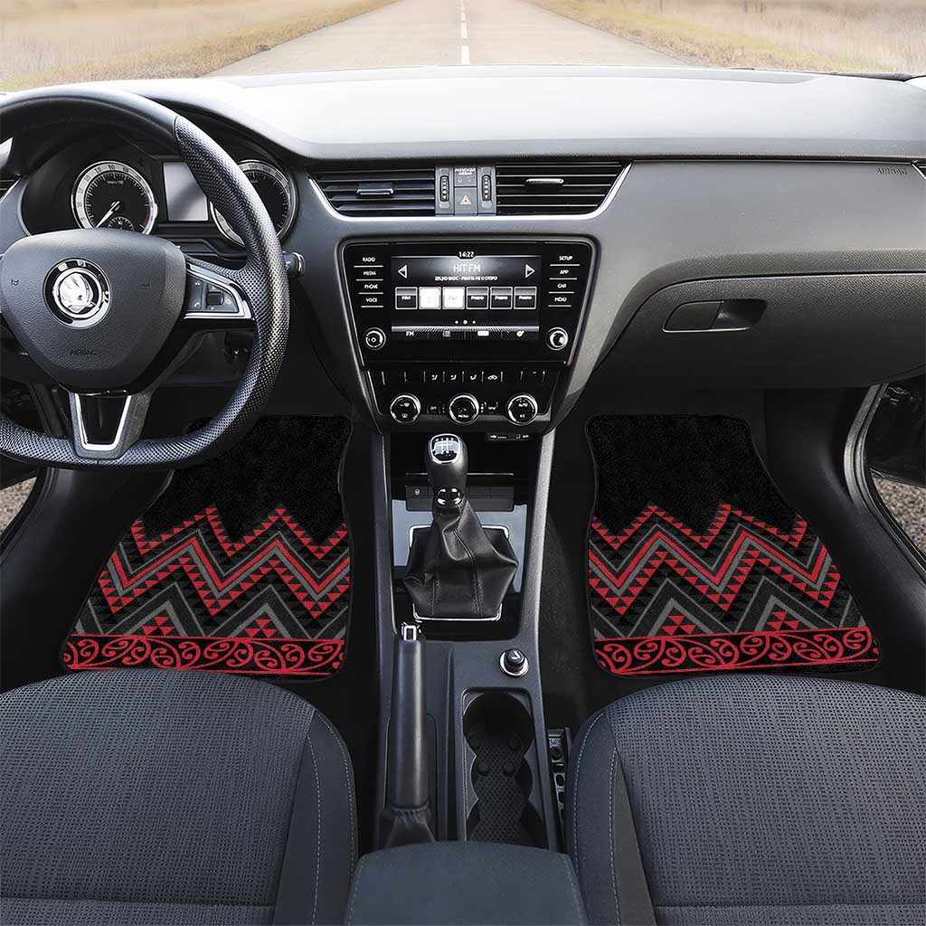 Red Aotearoa Mangopare Kowhaiwhai and Niho Taniwha Car Mats Maori New Zealand