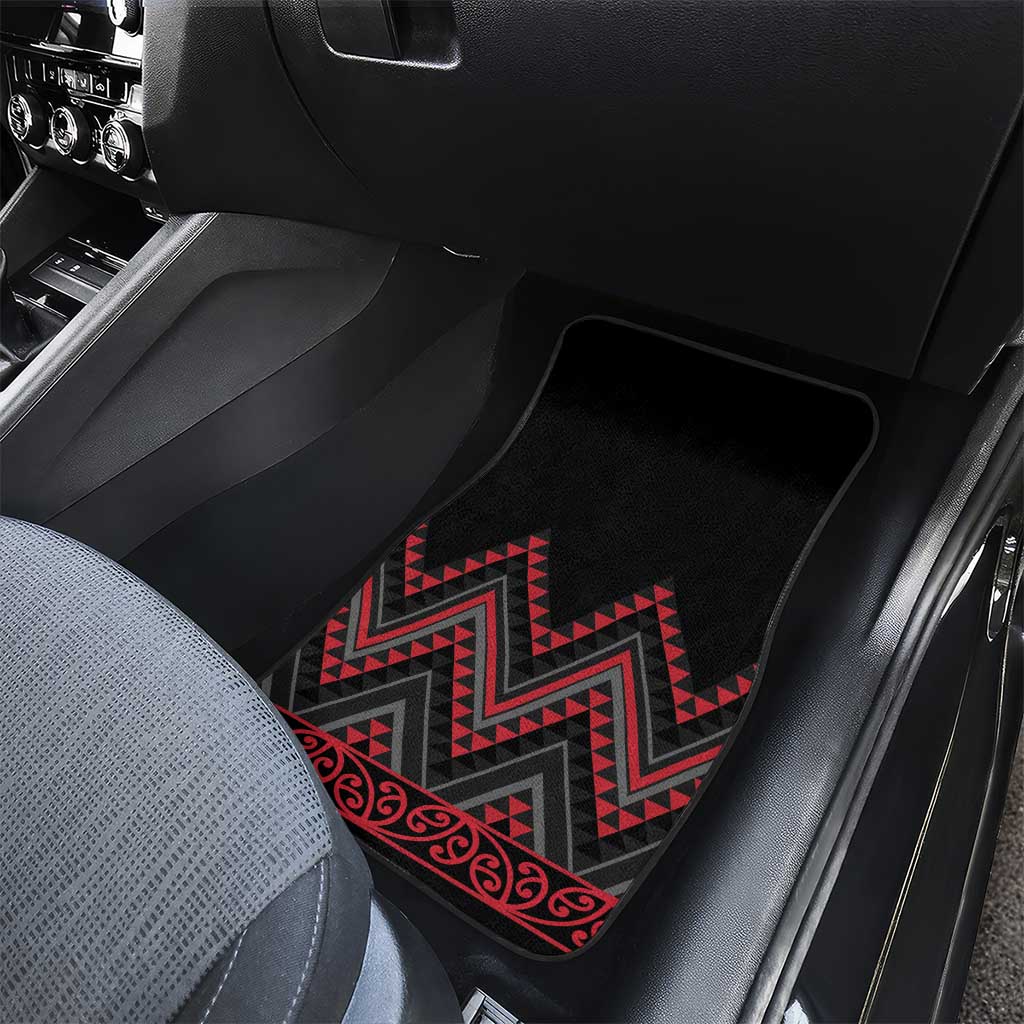 Red Aotearoa Mangopare Kowhaiwhai and Niho Taniwha Car Mats Maori New Zealand