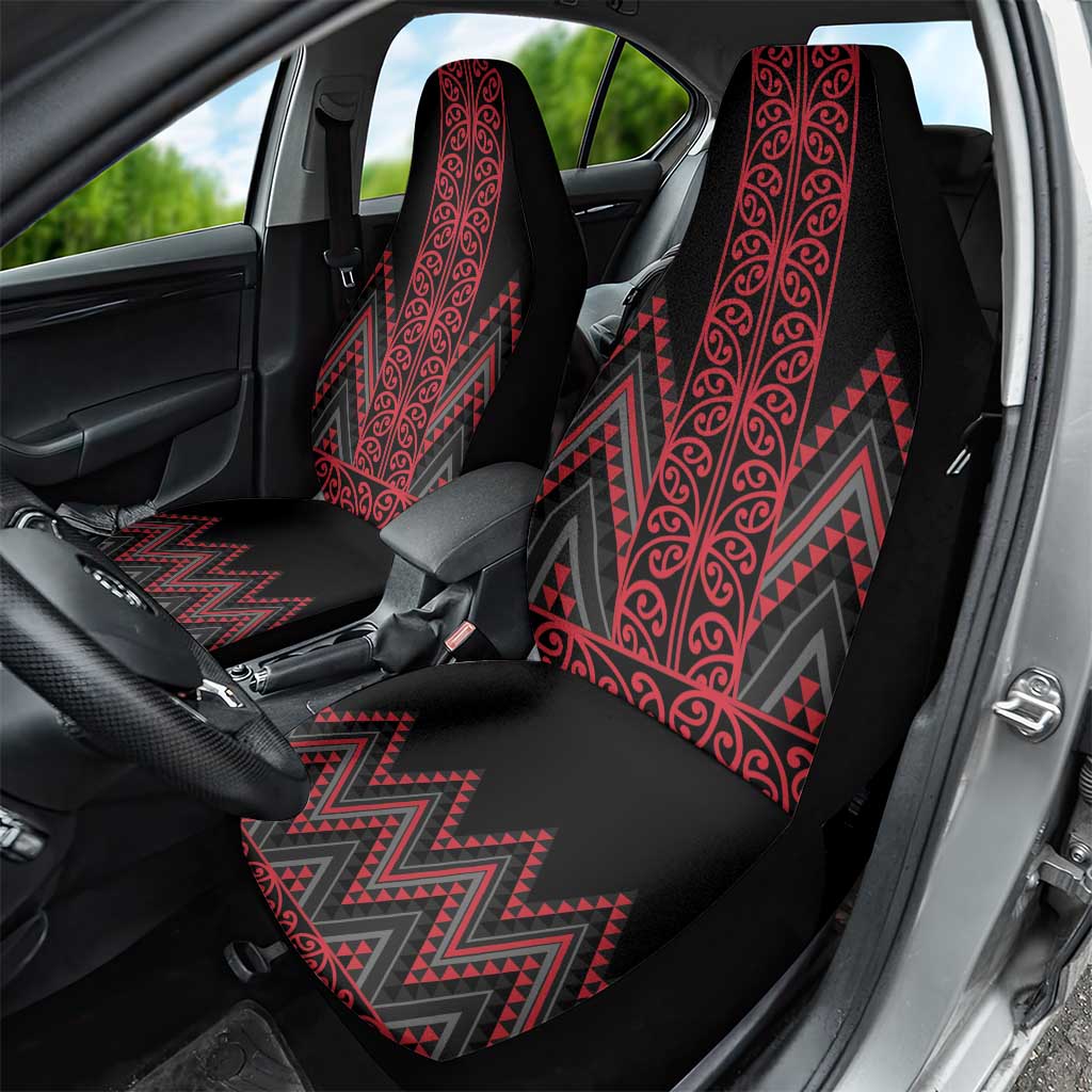 Red Aotearoa Mangopare Kowhaiwhai and Niho Taniwha Car Seat Cover Maori New Zealand