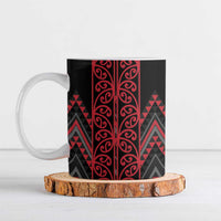 Red Aotearoa Mangopare Kowhaiwhai Niho Taniwha Ceramic Mug Maori New Zealand - Polynesian Pride