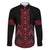 Red Aotearoa Mangopare Kowhaiwhai and Niho Taniwha Family Matching Puletasi and Hawaiian Shirt Maori New Zealand