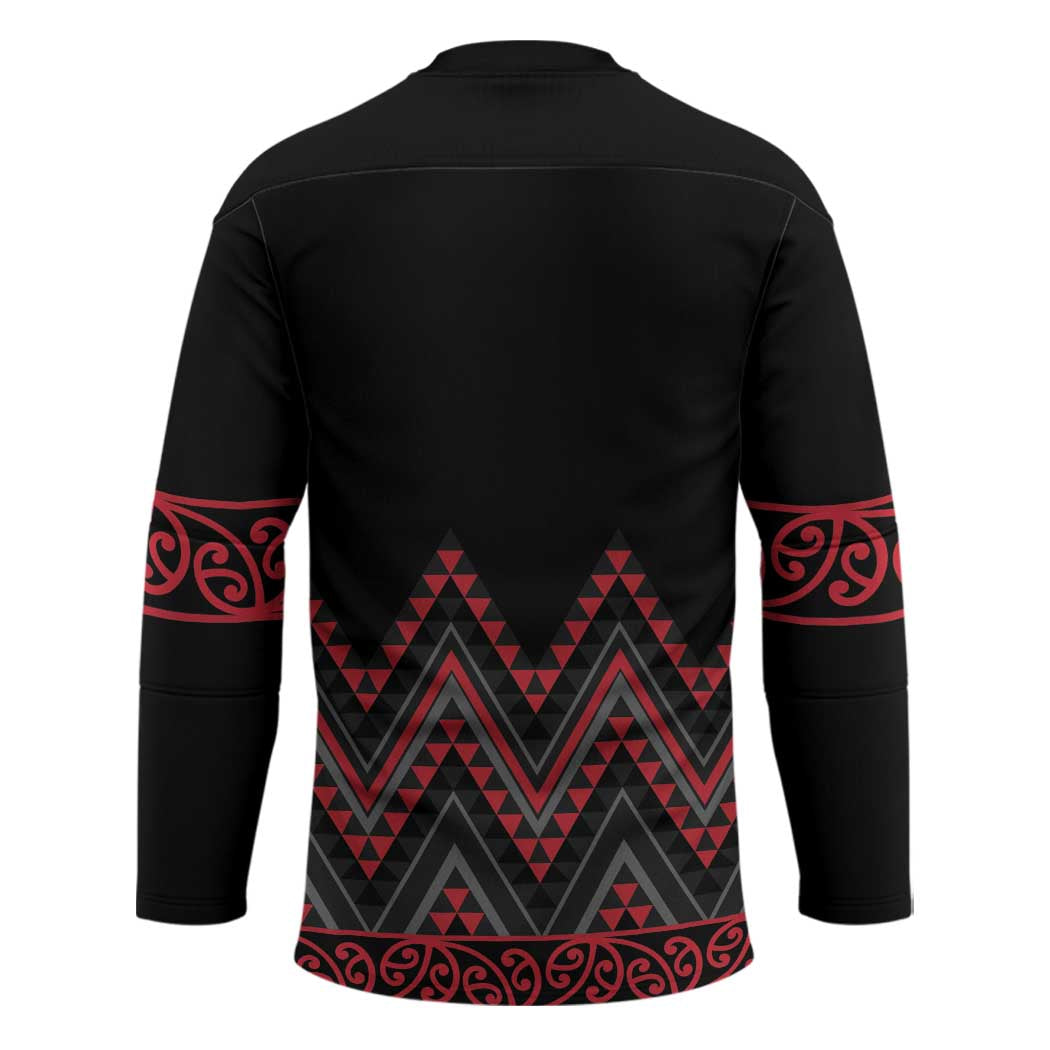 Red Aotearoa Mangopare Kowhaiwhai Niho Taniwha Hockey Jersey Maori New Zealand - Polynesian Pride