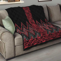 Red Aotearoa Mangopare Kowhaiwhai and Niho Taniwha Quilt Maori New Zealand