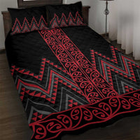 Red Aotearoa Mangopare Kowhaiwhai and Niho Taniwha Quilt Bed Set Maori New Zealand