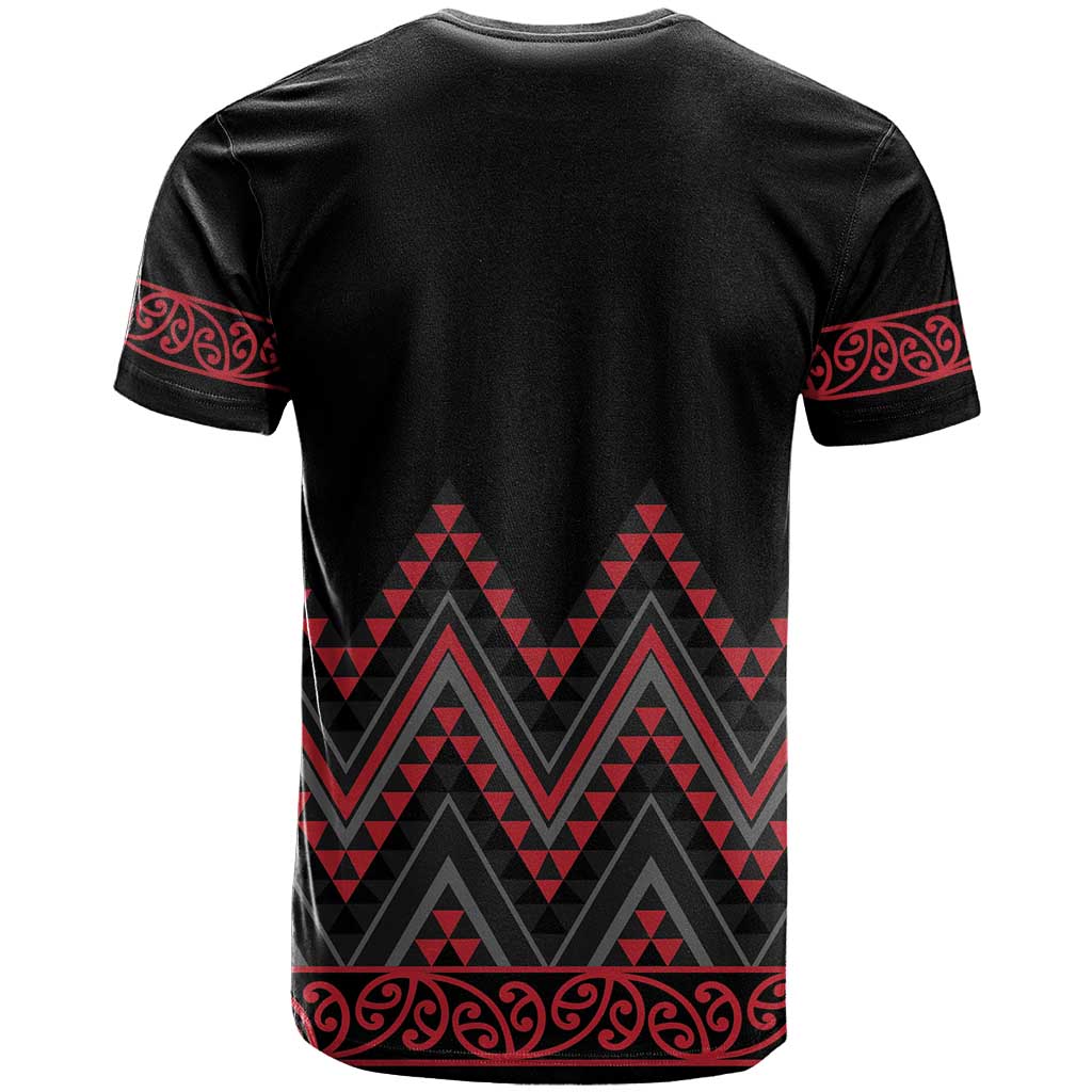 Red Aotearoa Mangopare Kowhaiwhai and Niho Taniwha T Shirt Maori New Zealand