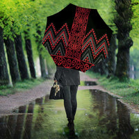 Red Aotearoa Mangopare Kowhaiwhai Niho Taniwha Umbrella Maori New Zealand - Polynesian Pride