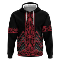 Red Aotearoa Mangopare Kowhaiwhai and Niho Taniwha Zip Hoodie Maori New Zealand
