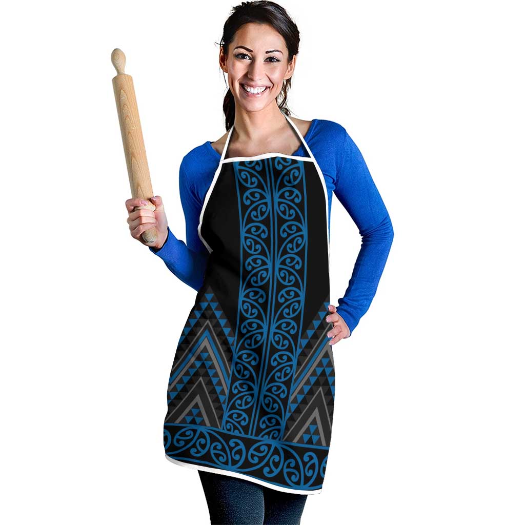 Blue Aotearoa Mangopare Kowhaiwhai Niho Taniwha Apron Maori New Zealand - Polynesian Pride