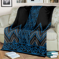 Blue Aotearoa Mangopare Kowhaiwhai and Niho Taniwha Blanket Maori New Zealand
