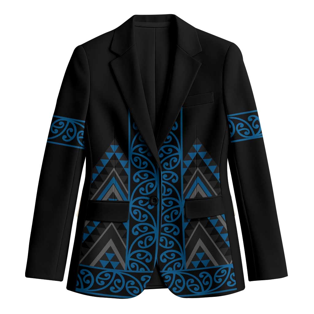 Blue Aotearoa Mangopare Kowhaiwhai Niho Taniwha Blazer Maori New Zealand - Polynesian Pride