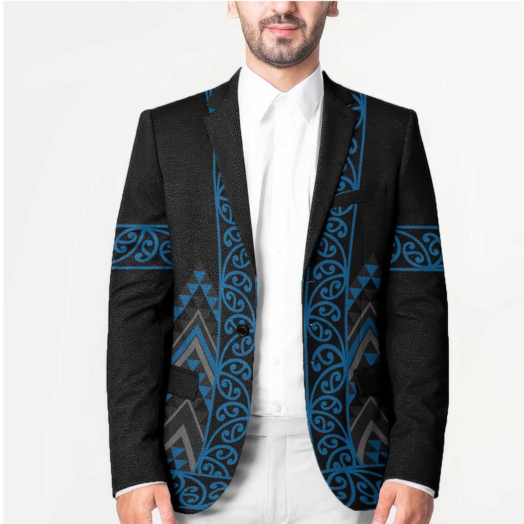 Blue Aotearoa Mangopare Kowhaiwhai Niho Taniwha Blazer Maori New Zealand - Polynesian Pride