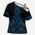 Blue Aotearoa Mangopare Kowhaiwhai Niho Taniwha Cross Shoulder Shirt Maori New Zealand - Polynesian Pride