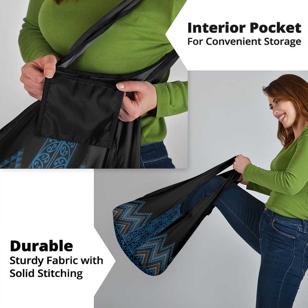 Blue Aotearoa Mangopare Kowhaiwhai and Niho Taniwha Grocery Bag Maori New Zealand