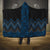 Blue Aotearoa Mangopare Kowhaiwhai and Niho Taniwha Hooded Blanket Maori New Zealand