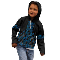 Blue Aotearoa Mangopare Kowhaiwhai and Niho Taniwha Kid Hoodie Maori New Zealand