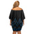Blue Aotearoa Mangopare Kowhaiwhai and Niho Taniwha Off Shoulder Short Dress Maori New Zealand