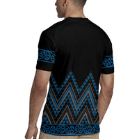 Blue Aotearoa Mangopare Kowhaiwhai and Niho Taniwha Rugby Jersey Maori New Zealand